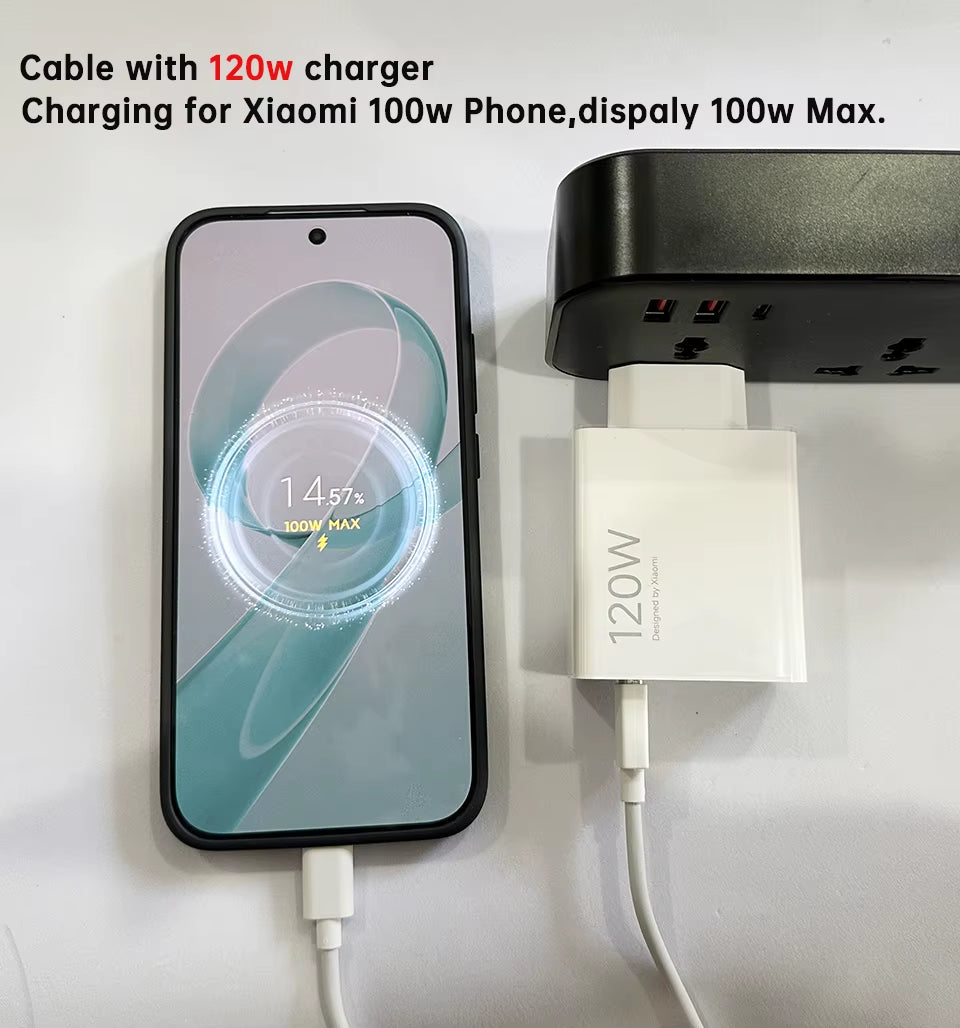 Original Usb Type C Cable 120W 100W 90W 67W 45W Turbo Fast Charger Mi 17 15 14 13 12 T Pro Ultra Poco F8 X8 X7 Redmi Note