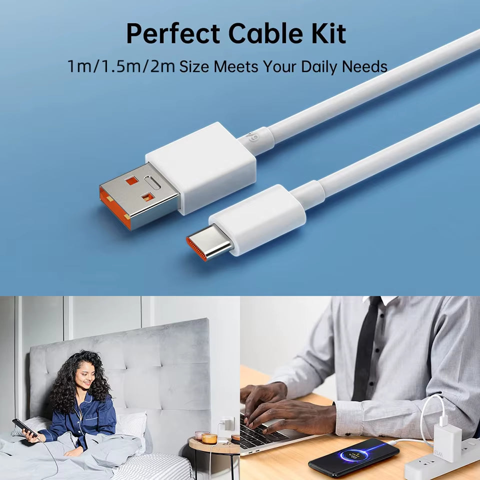 Original Usb Type C Cable 120W 100W 90W 67W 45W Turbo Fast Charger Mi 17 15 14 13 12 T Pro Ultra Poco F8 X8 X7 Redmi Note